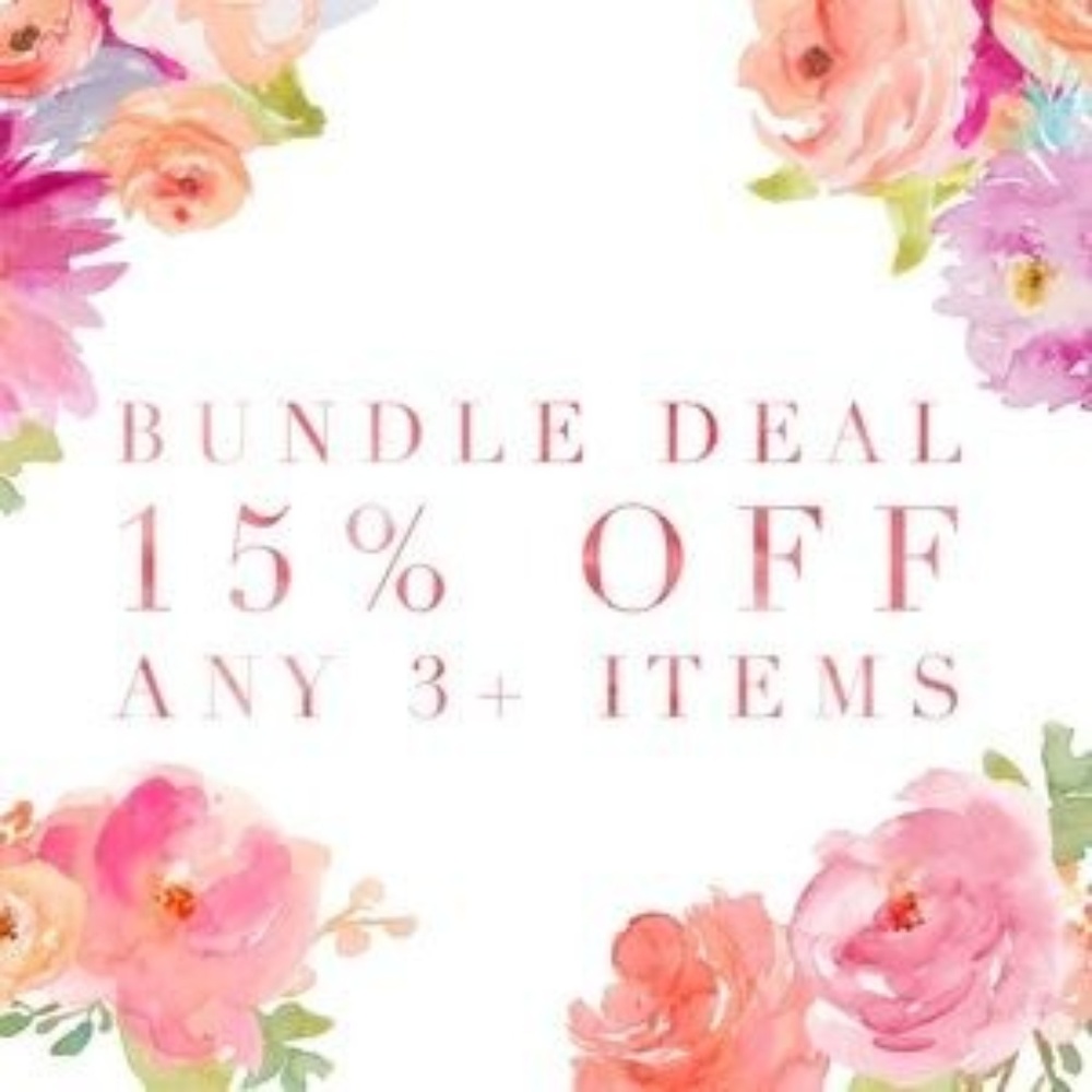 Bundle any 3 items and Receive 15%
